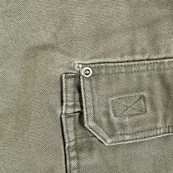 Duluth Cargo Shorts Mens 48 Olive Green Thick Canvas Workwear Utility Gusseted